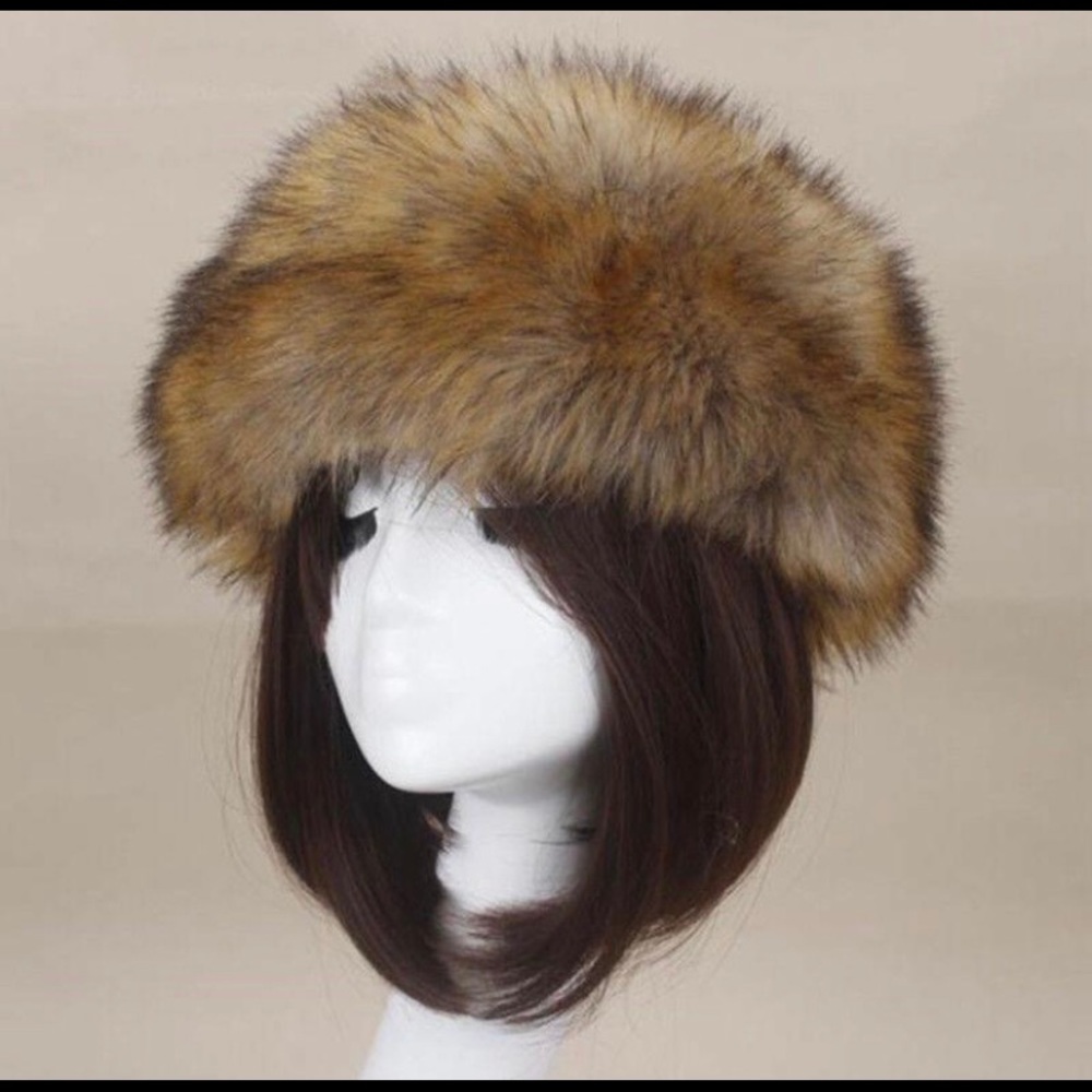 Faux Fur Headband with Stretch Women's